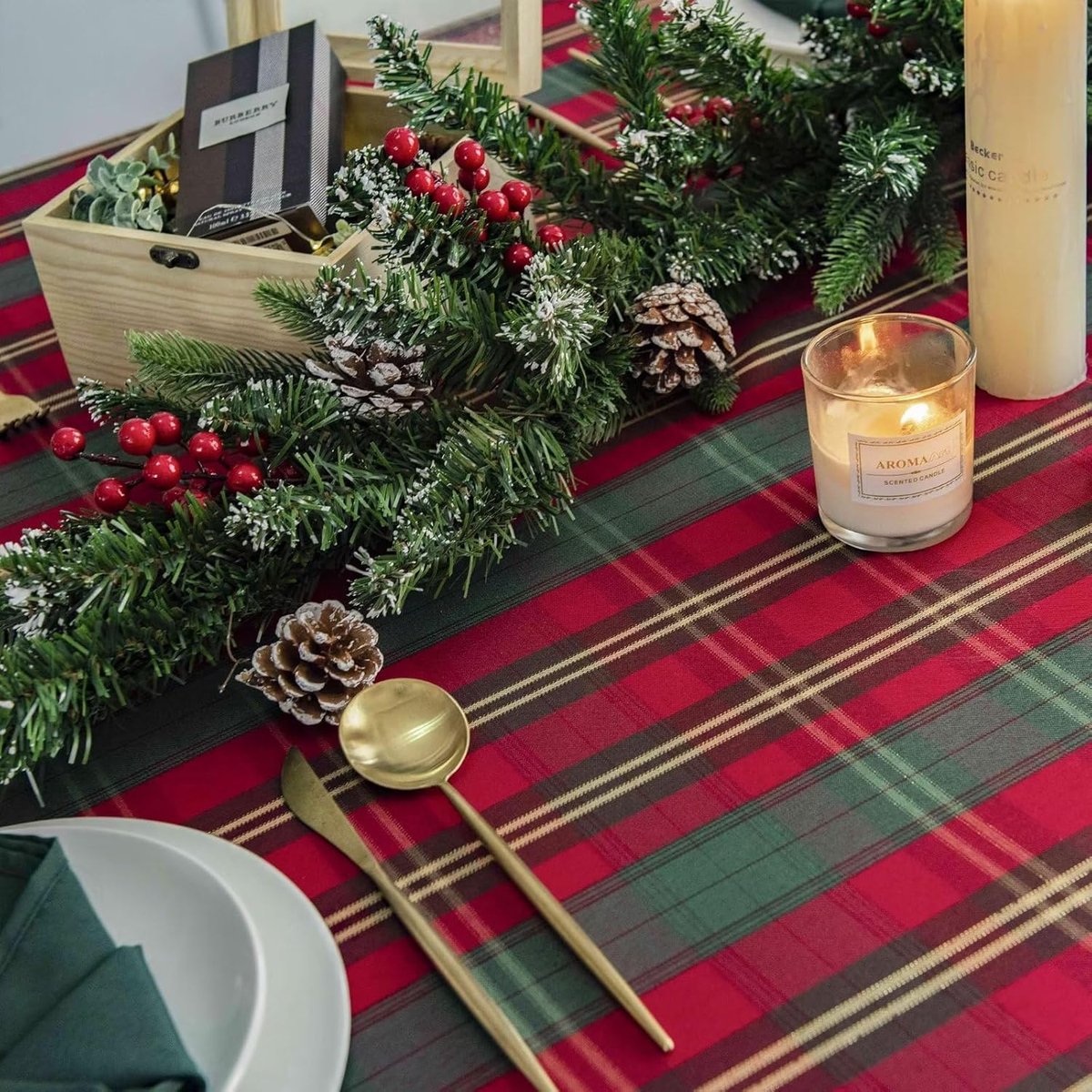 Waterdicht Rechthoekig Tafelkleed voor Kerst - Herbruikbaar en Afveegbaar Tafellinnen