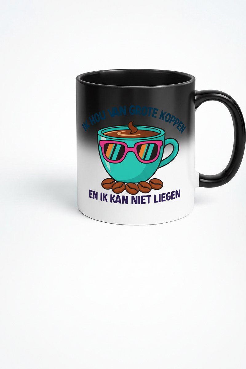 Ik Hou Van Grote Koppen Magic Mok - Zwart - Craft Express