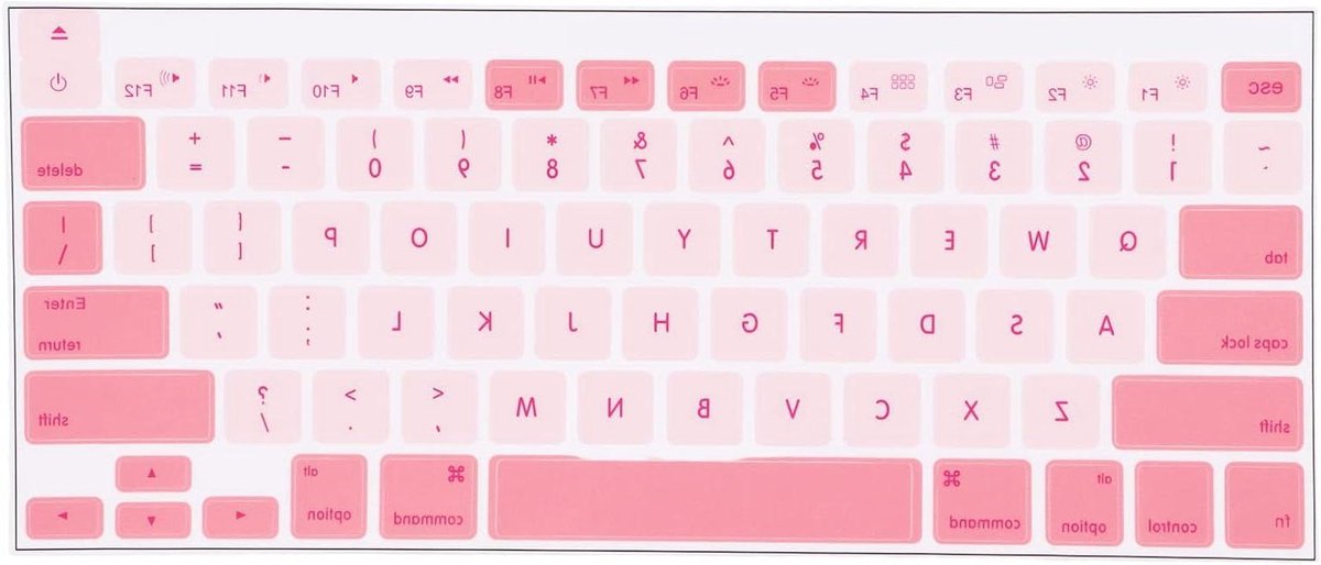 Engelse Toetsenbordstickers Roze Wit voor Computers, Duurzaam PVC-Materiaal
