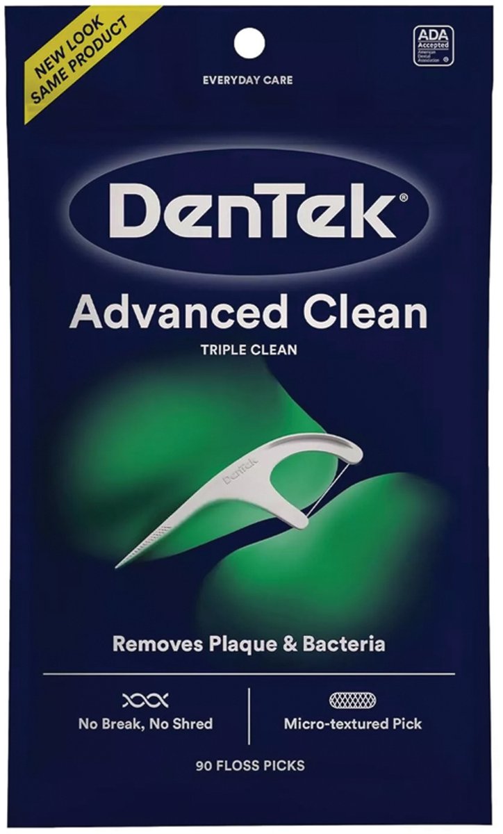 DENTEK Mint Flosdraad - Tandheelkundige producten - 90 stuks, met fluoride tegen cariës