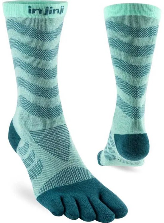 Injinji Women's Ultra Run Crew - Vert émeraude - 35-40 - Chaussettes à orteils