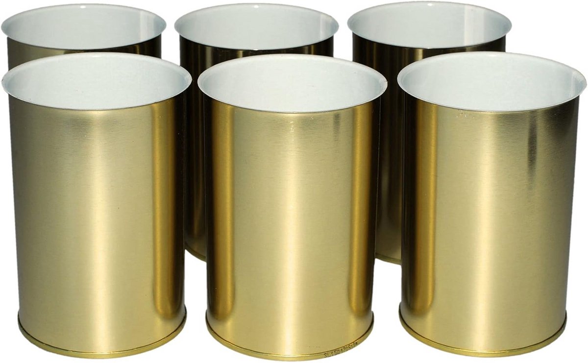 Set van 6 Metalen Blikjes voor Knutselen en Decoratie (73x119mm)