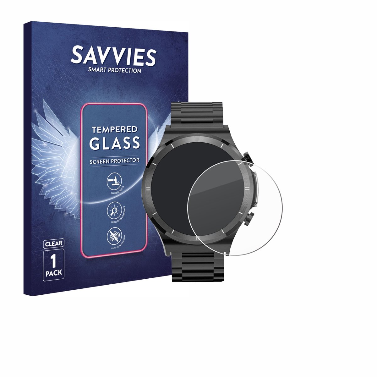 Savvies - Glas Screenprotector voor FANTTIK Smartwatch 1.39" - Gehard Beschermglas 9H