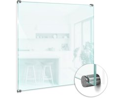 Wallfluent Transparante Keuken Achterwand - Doorzichtige Spatplaat Keuken - 60x60 cm - Keuken Achterwand Glas Transparant - Keukenwand Glas Helder Op Maat - Glazen Spatplaat Transparant - Helder Glas Achterwand Keuken