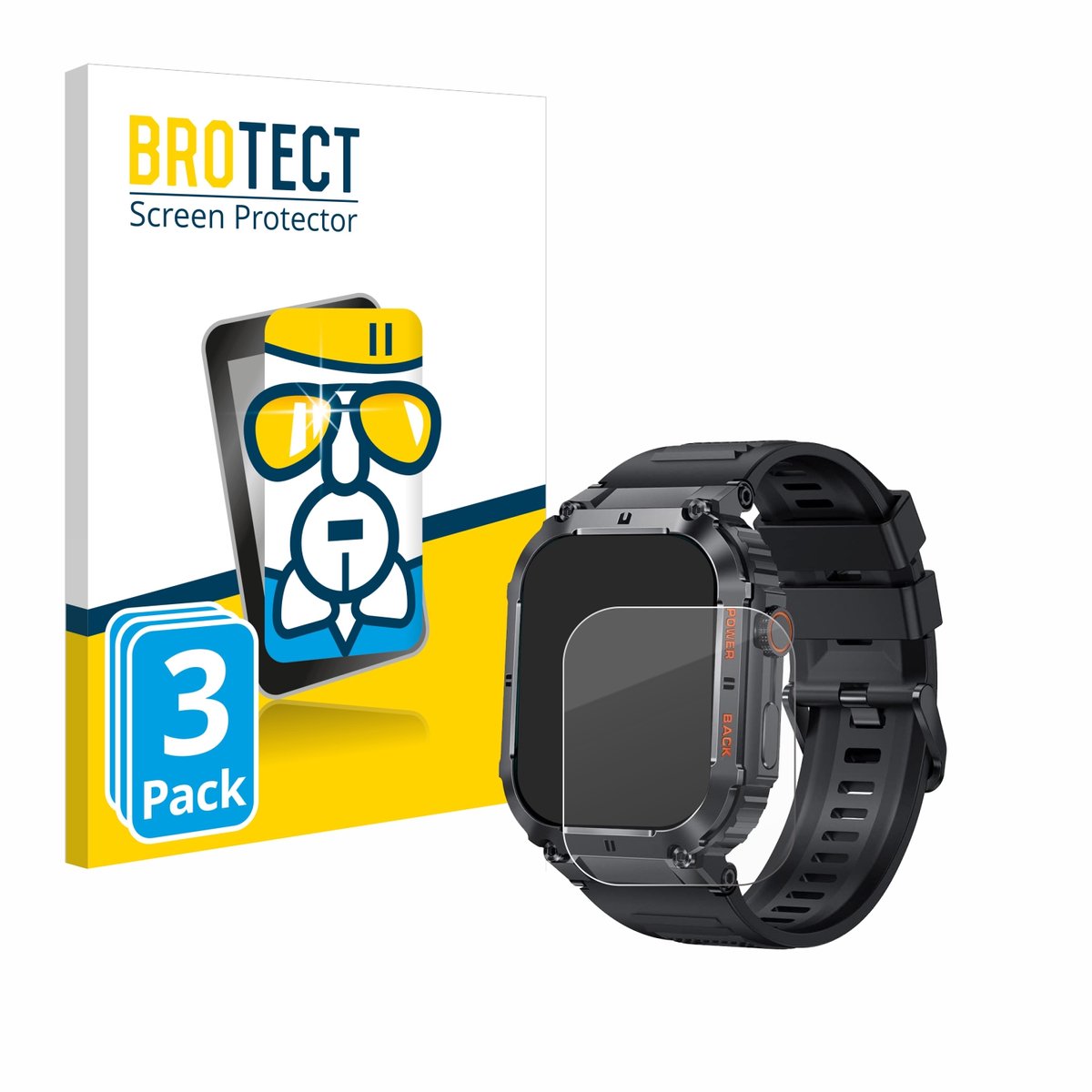 Screenprotector 3 Stuks voor GaWear K57PRO 1.96" Beschermglas transparant