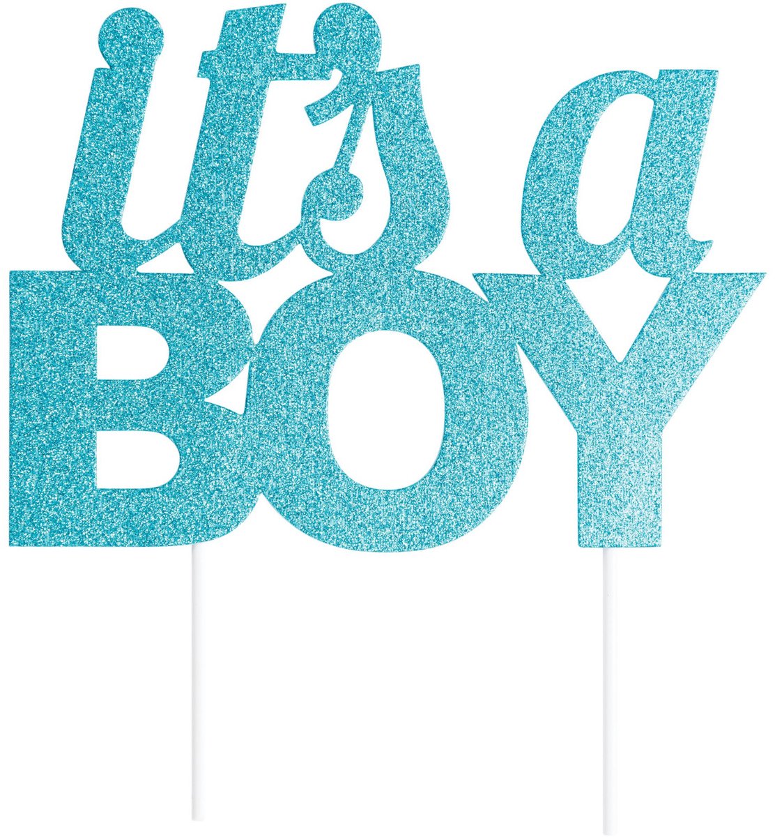 CREATIVE PARTY - Taarttopper "It's a Boy" 20 cm blauw met glitters