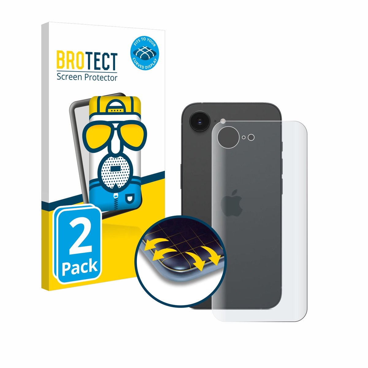 BROTECT - Screenprotector voor Apple iPhone 16e / 17e - Folie Beschermfolie matte volledig dekking 2 Stuks