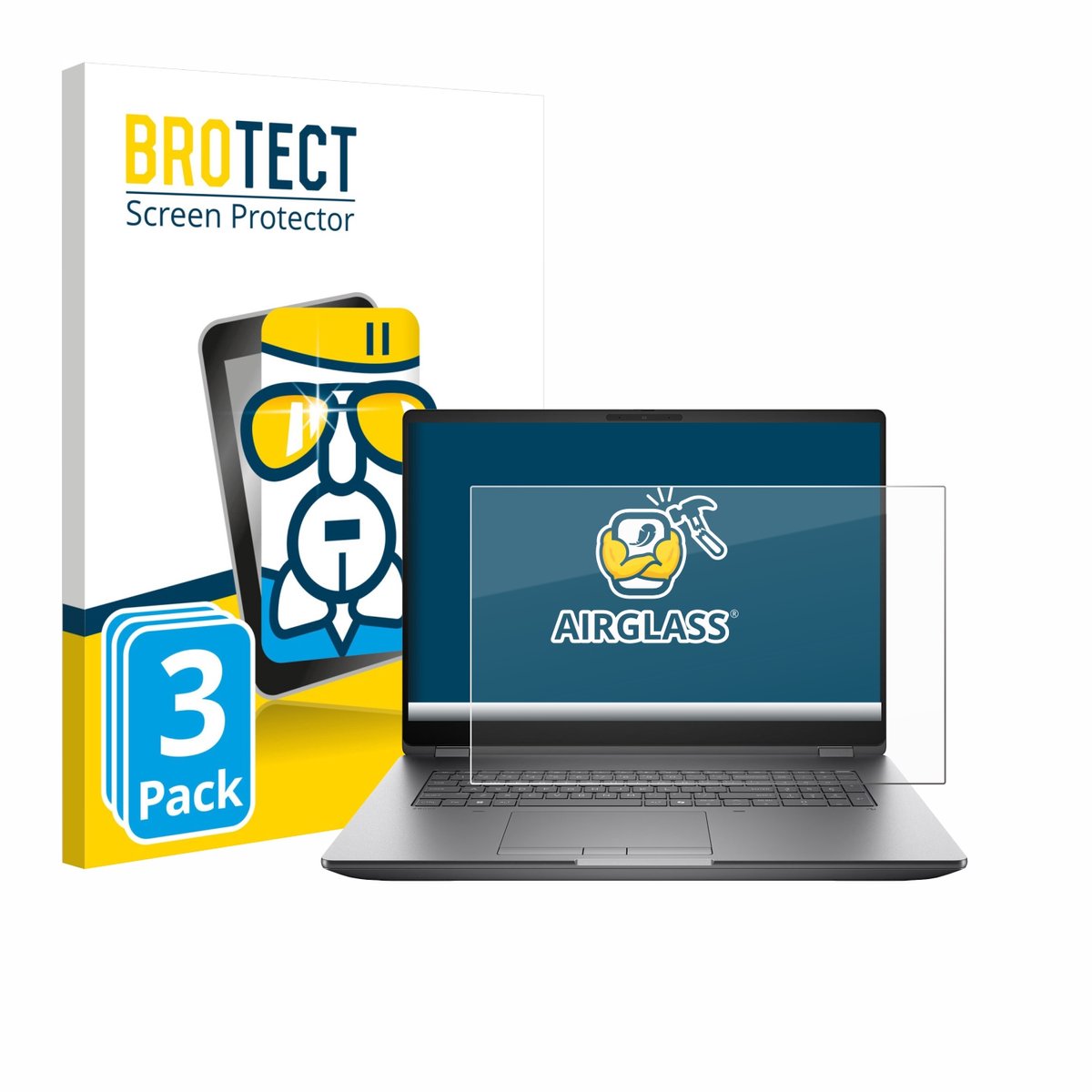 Screenprotector 3 Stuks voor HP Zbook Fury G1i 18 Beschermglas transparant