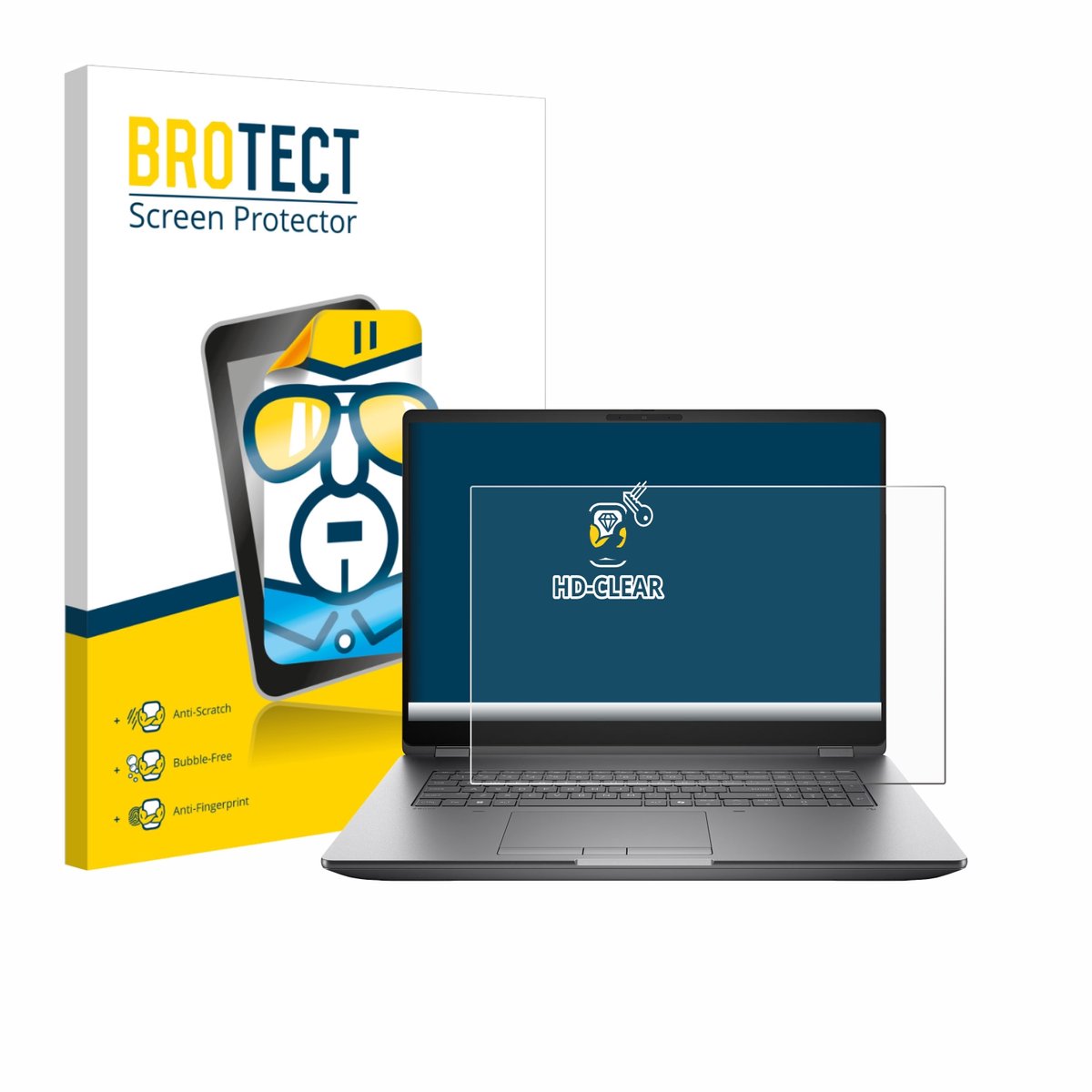 BROTECT - Screenprotector voor HP Zbook Fury G1i 18 - Folie Beschermfolie transparant
