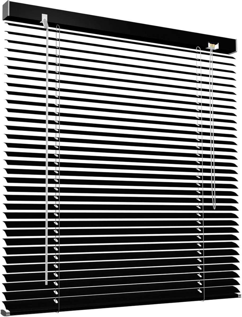 Aluminium Jaloezie Zwart 160x220 cm Zonder Boren Inclusief Klemclips