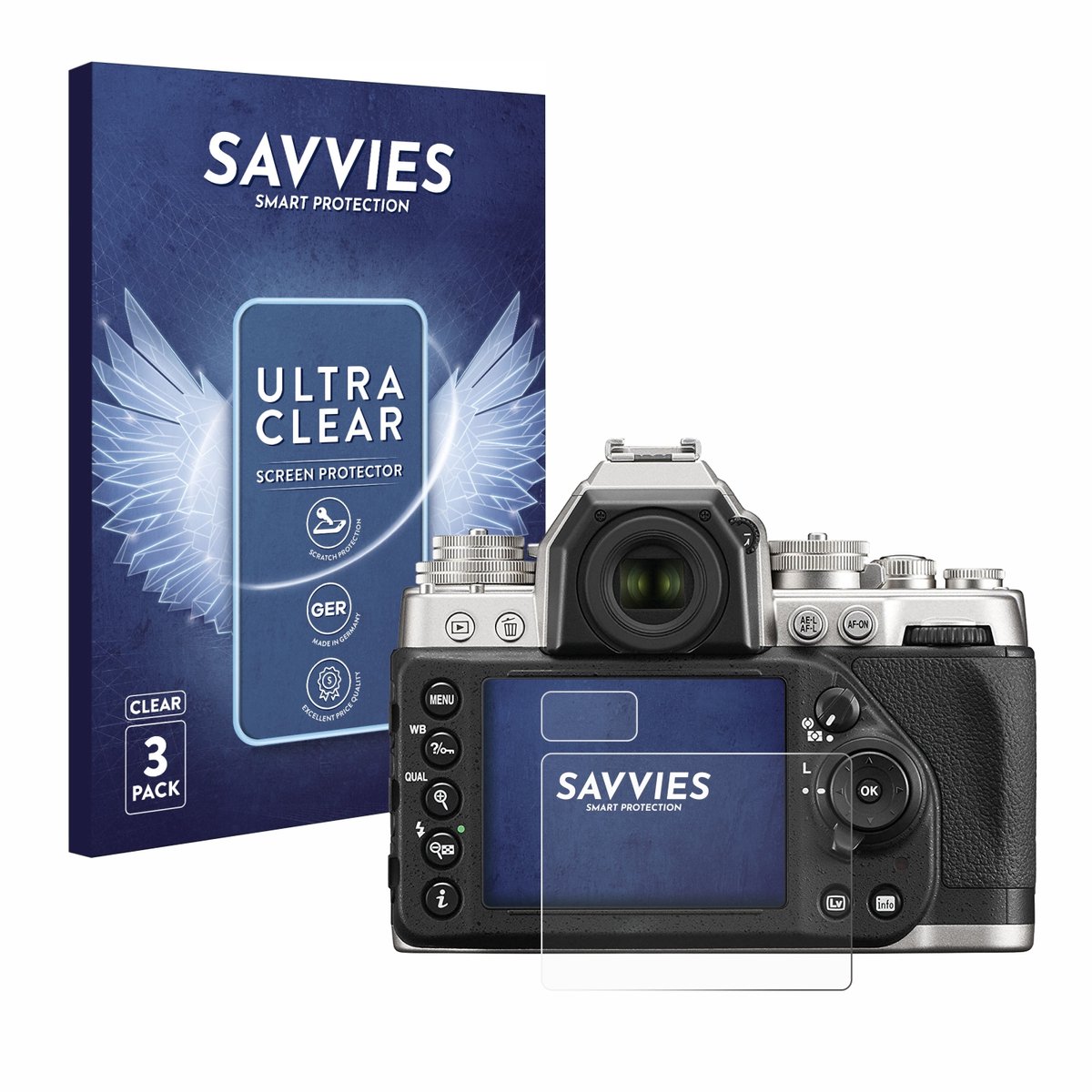 Savvies - Screenprotector voor Nikon Df - Folie Beschermfolie transparant 6 Stuks