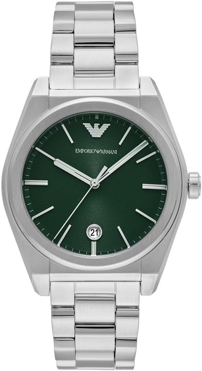 Herenhorloge Analoog Kwarts RVS Band Groen Wijzerplaat 41mm