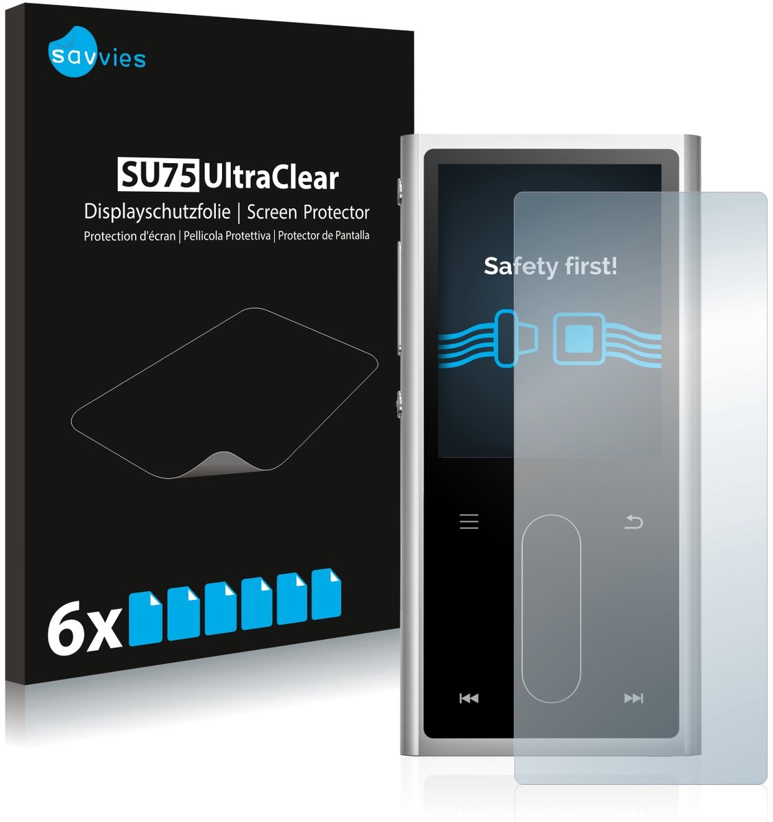 Savvies - Screenprotector voor FiiO M3K - Folie Beschermfolie transparant 6 Stuks