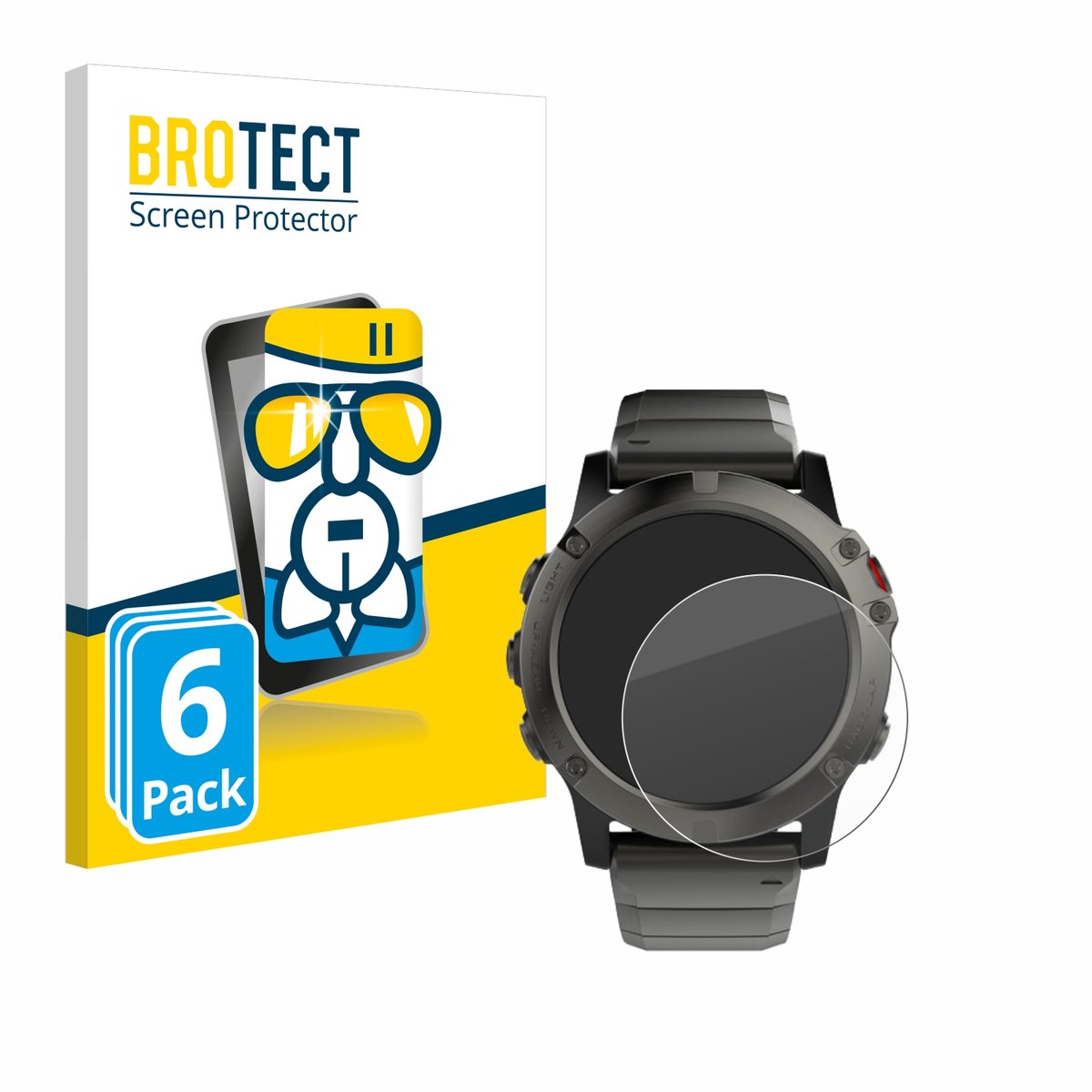 Screenprotector 6 Stuks voor Garmin Fenix 5X (51 mm) Beschermglas transparant