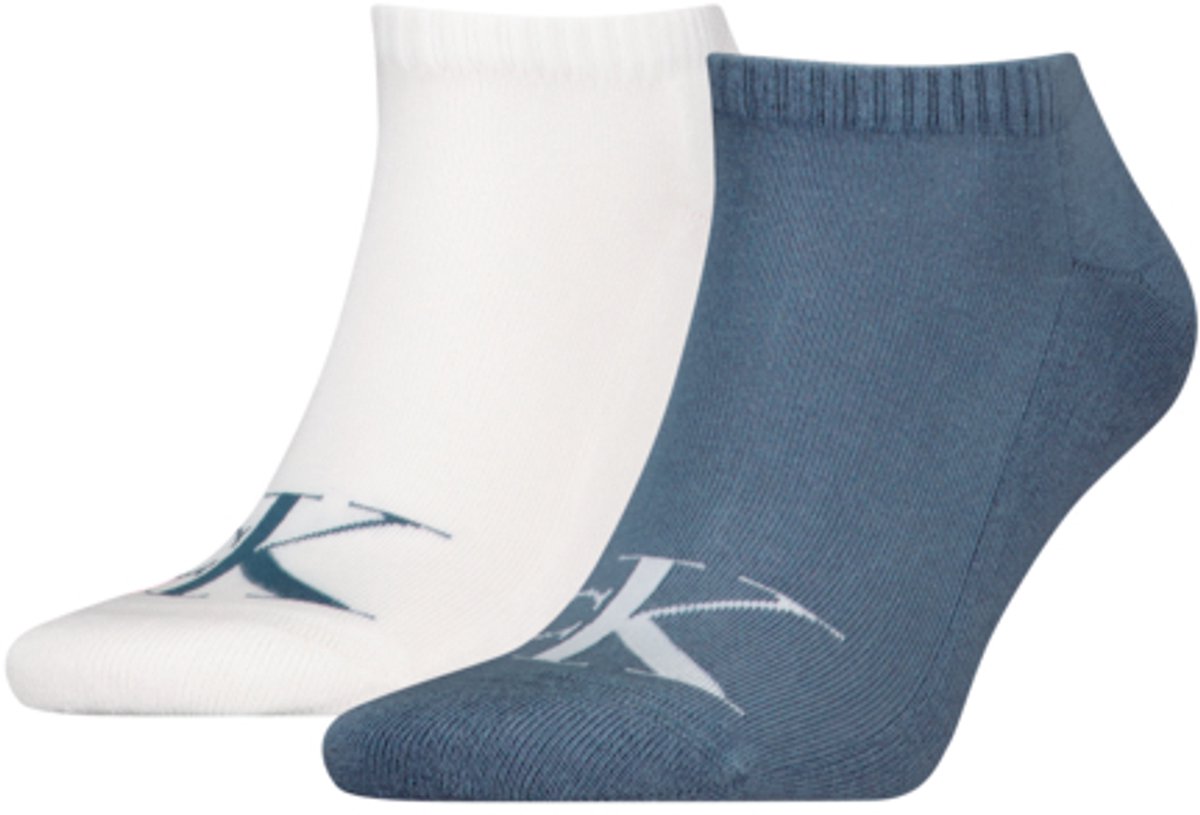 Calvin Klein Jeans Heren Sneakersokken 2-Pack Monogram China Blauw