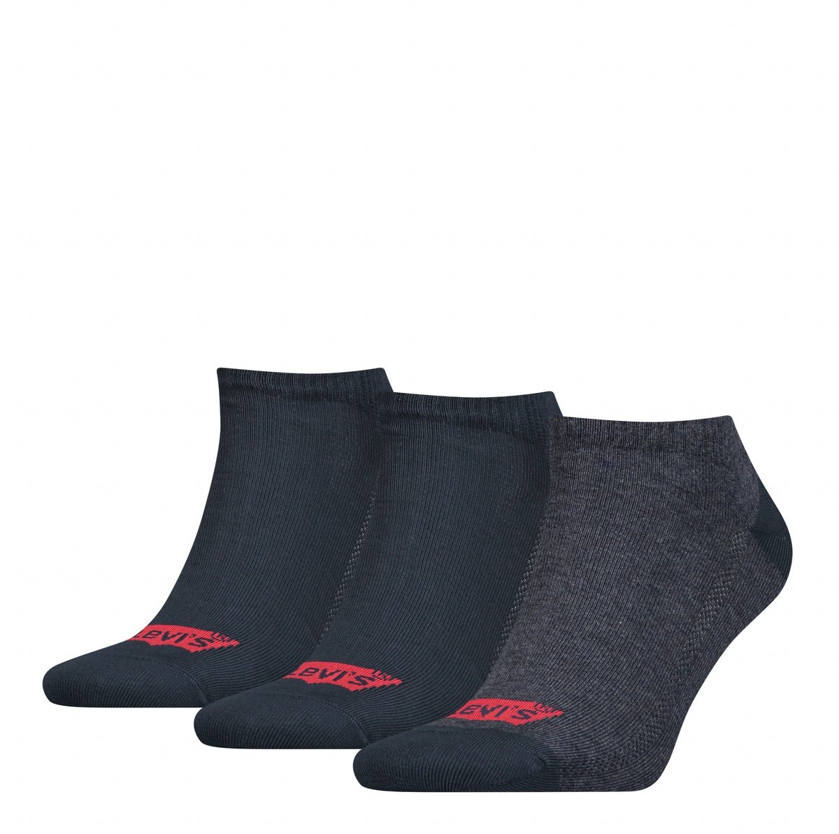 Levi’s Heren Sneakersokken Low Cut Batwing Logo 3-Pack Blauw