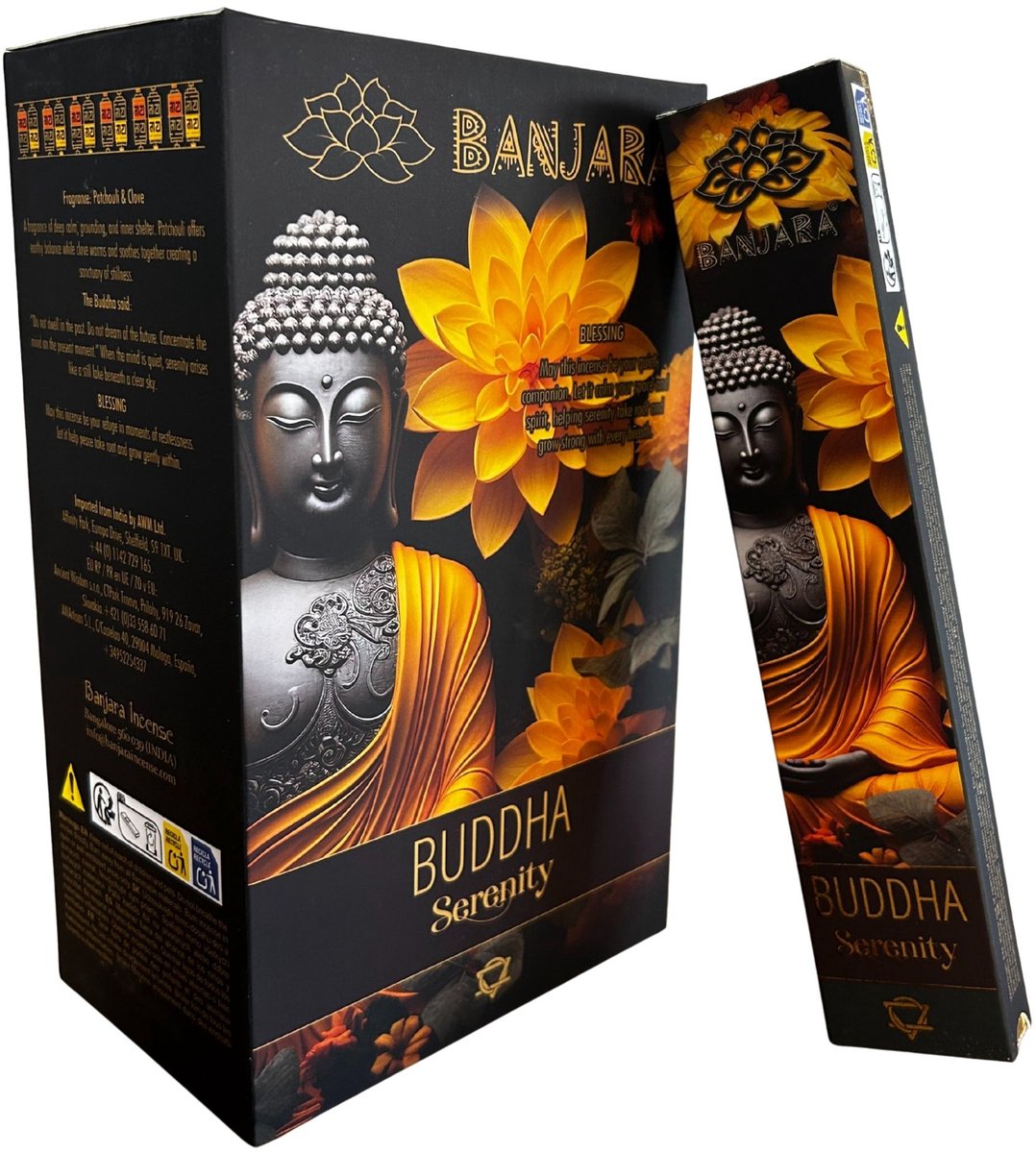 Banjara wierook - buddha sereniteit - patchouli - wierook - geurstokjes - doos 12 stuks