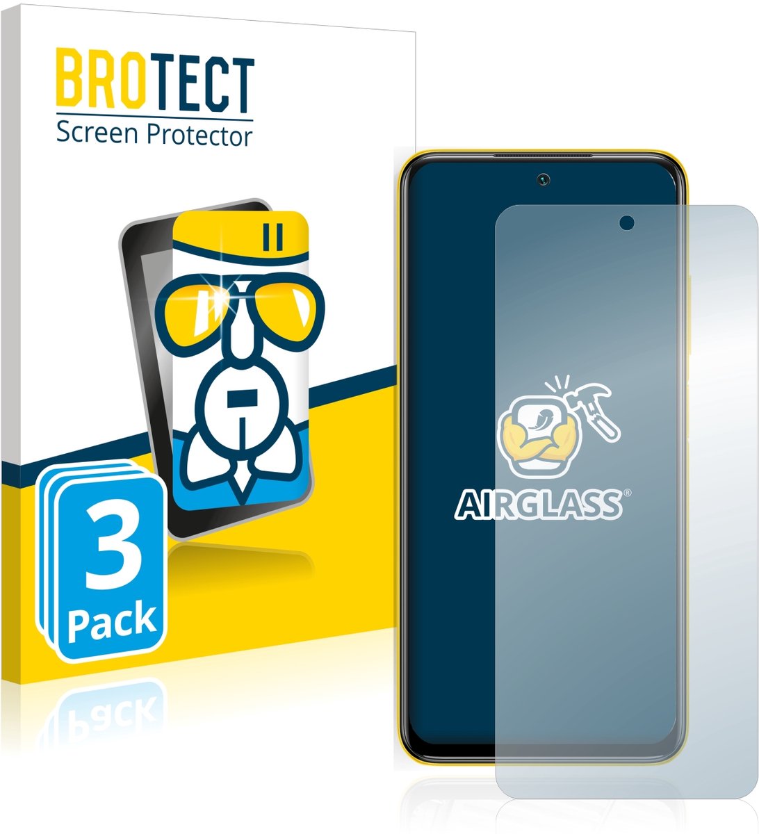 Screenprotector 3 Stuks voor Xiaomi Poco M3 Pro 5G Beschermglas transparant