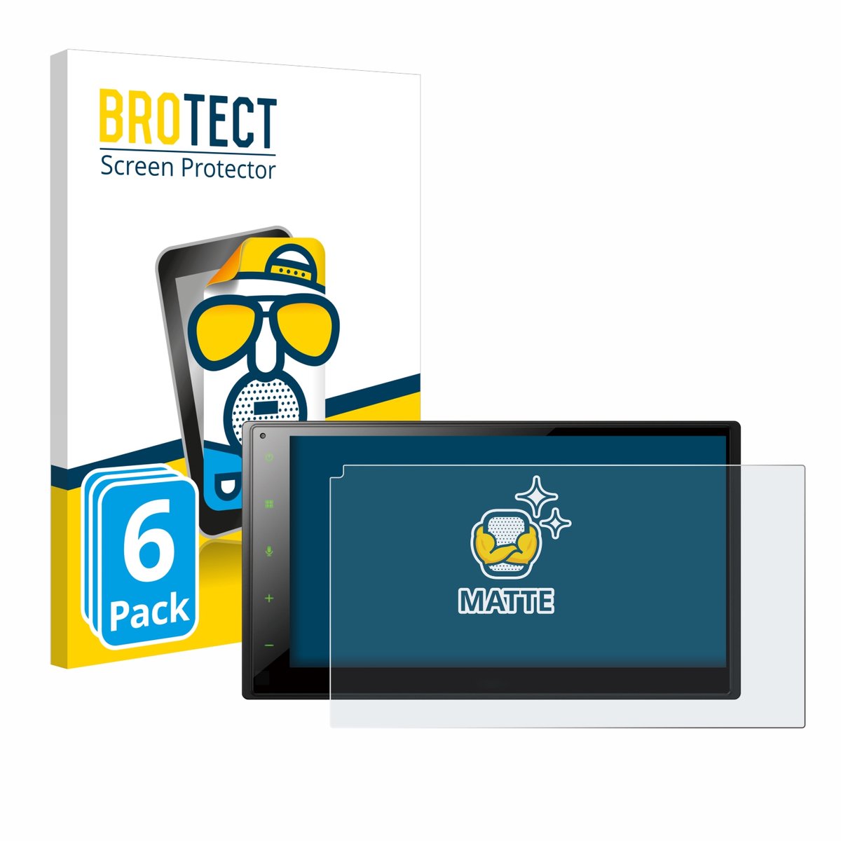BROTECT - Screenprotector voor Pioneer SPH-DA160DAB - Folie Beschermfolie matte 6 Stuks