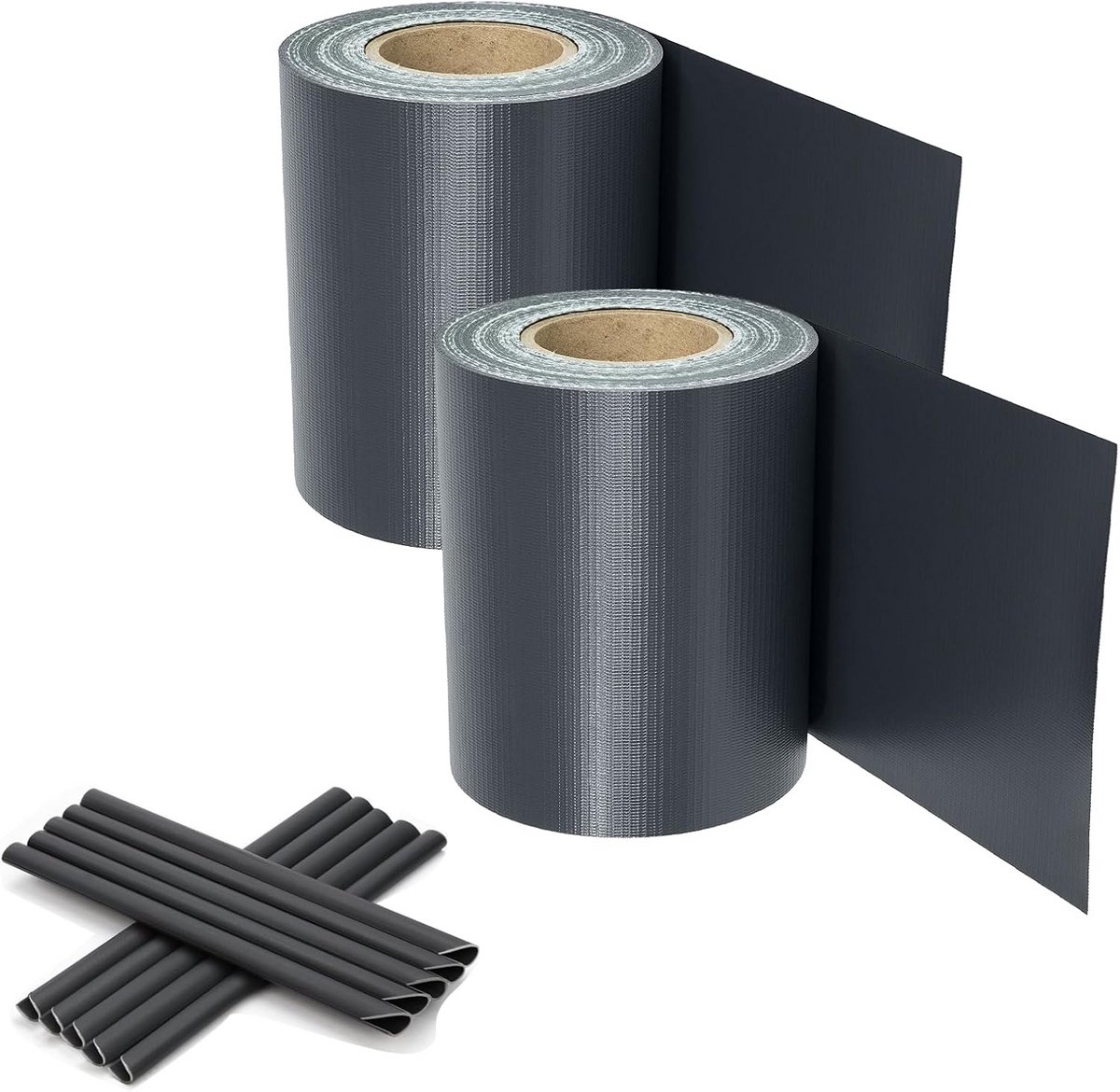 Extra Brede PVC Rol Inkijkstroken 140m voor Dubbelstaafmatten Hekwerk - Antraciet