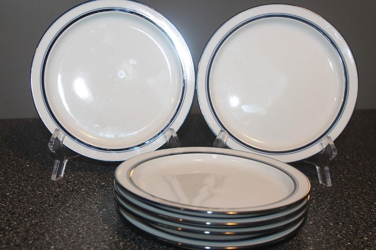 Set van 4 Blauwe Porseleinen Brood- en Boterborden (18,5 cm) voor Diner