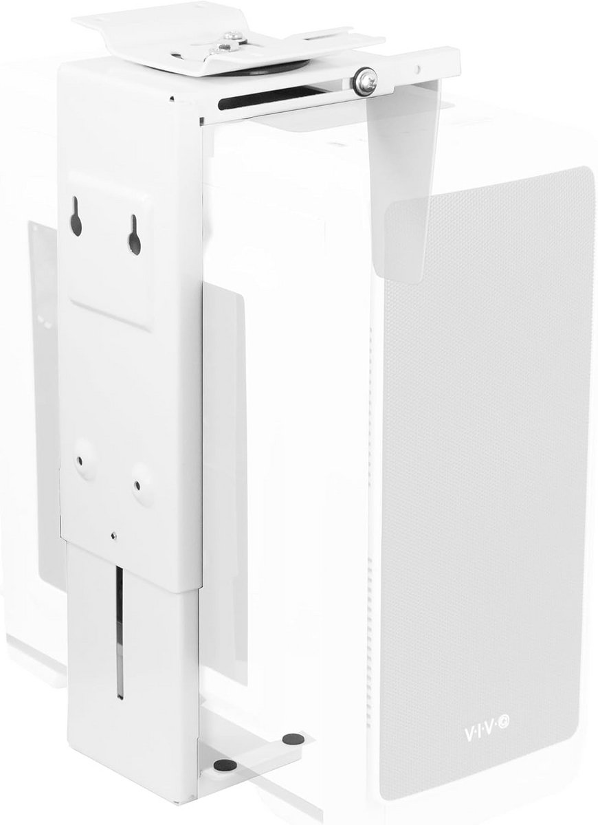 Verstelbare Onder Bureau en Wandhouder voor PC - 3,5 tot 7,8 inch - Draaibaar 135° - Wit