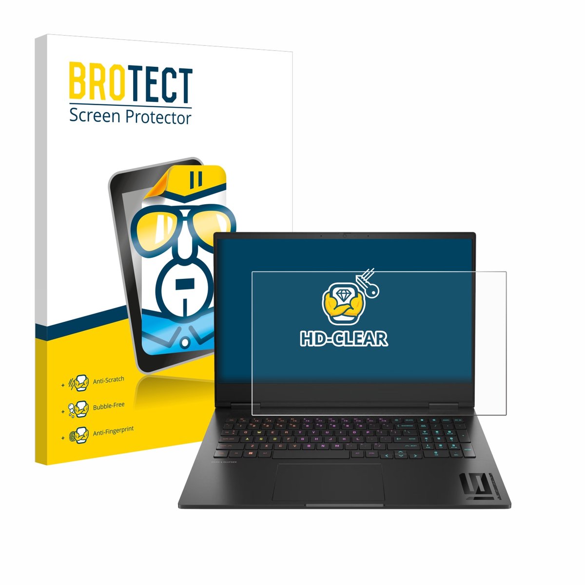 BROTECT - Screenprotector voor HP Omen 16 2024 - Folie Beschermfolie transparant