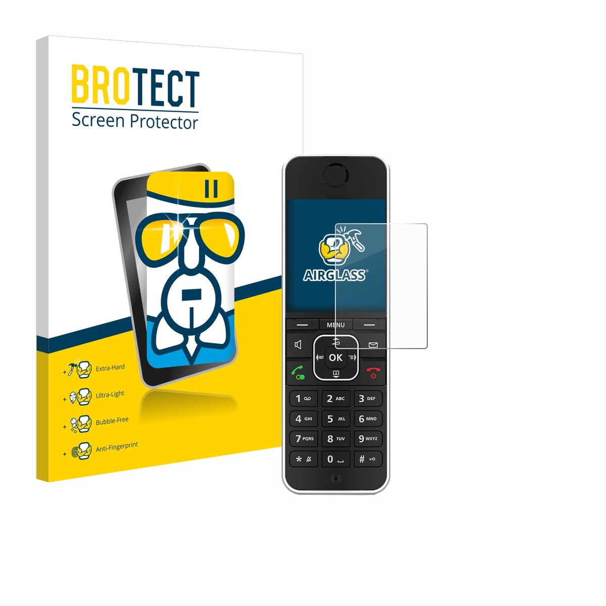 Screenprotector voor AVM Fritz!Fon C6 Black Beschermglas transparant