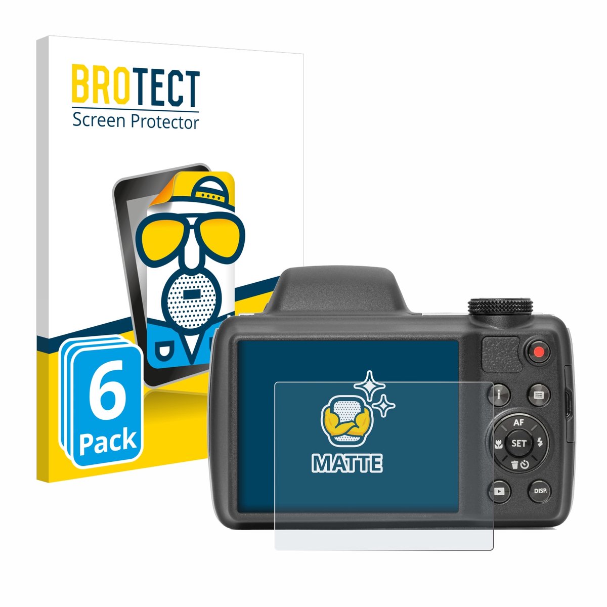 BROTECT - Screenprotector voor Kodak Pixpro AZ528 - Folie Beschermfolie matte 6 Stuks