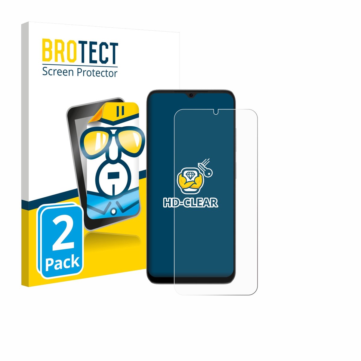BROTECT - Screenprotector voor Doogee Note 56X - Folie Beschermfolie transparant 2 Stuks