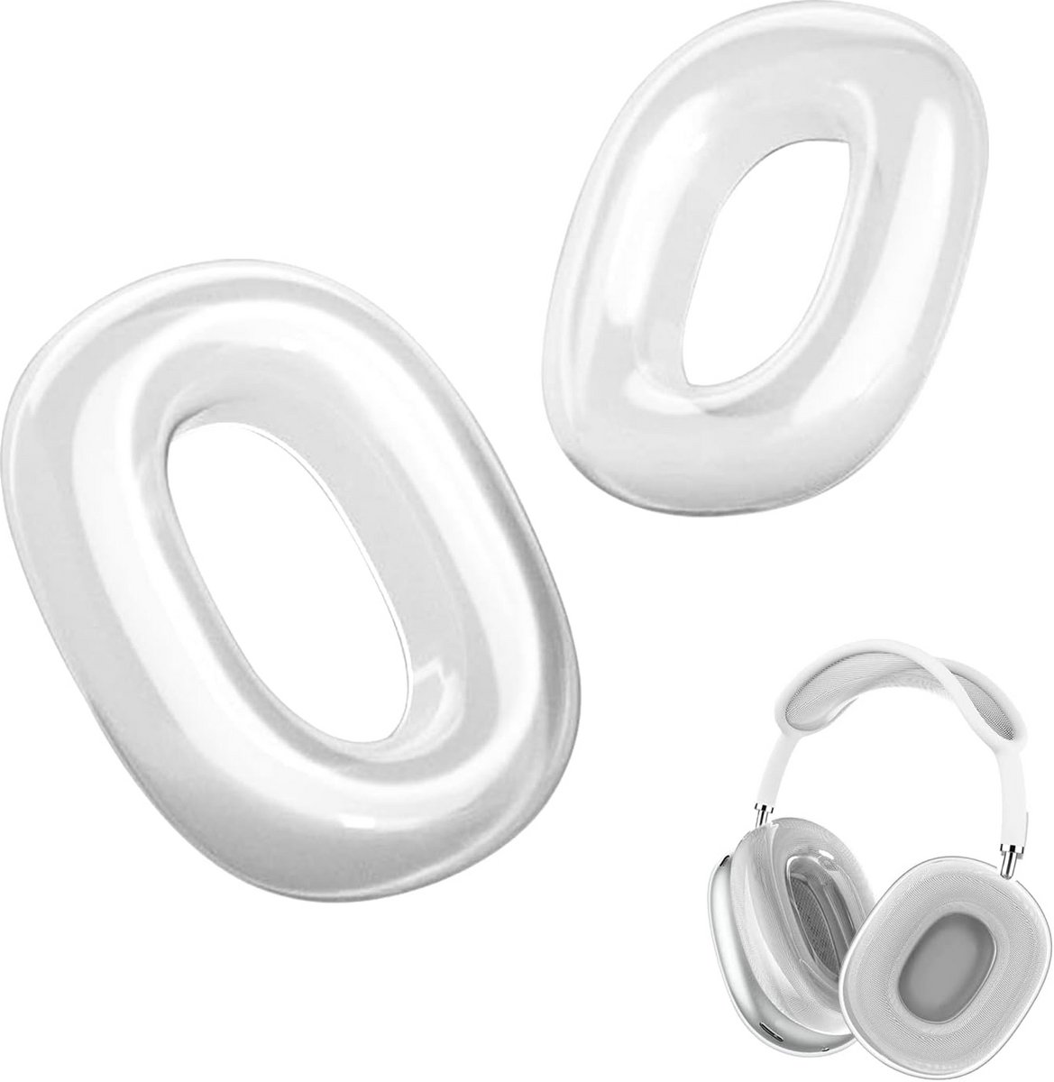 Transparante Beschermhoes voor Hoofdtelefoon Oorschelpen Anti-Kras Zacht TPU