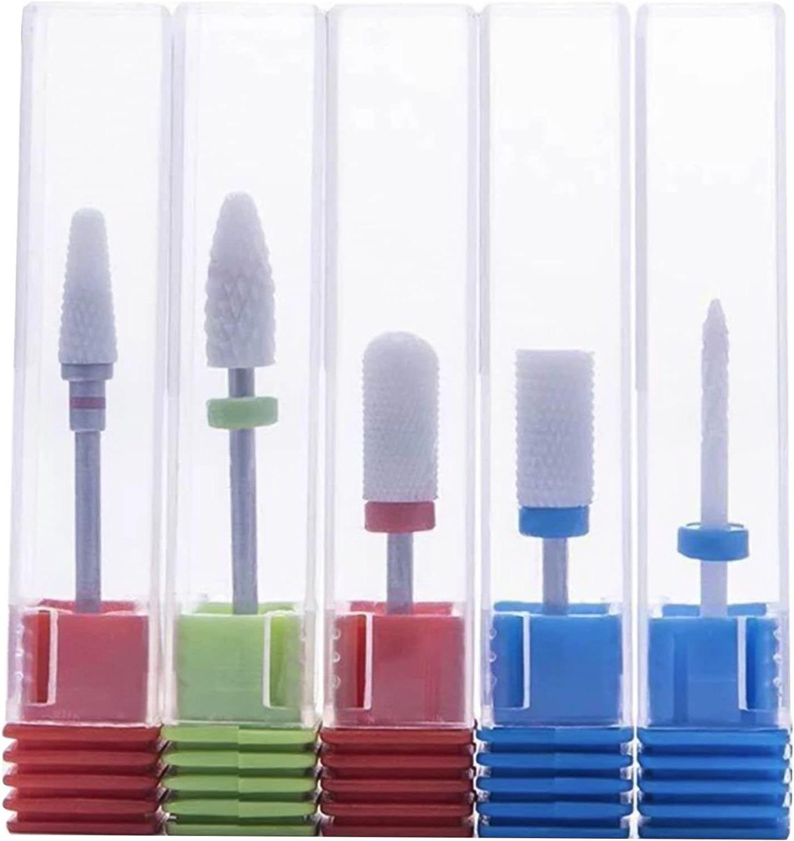 Keramische Manicureboor Set - Universele Nageldraaibankfrees 3/32" - 5 Delig - Groen Handvat