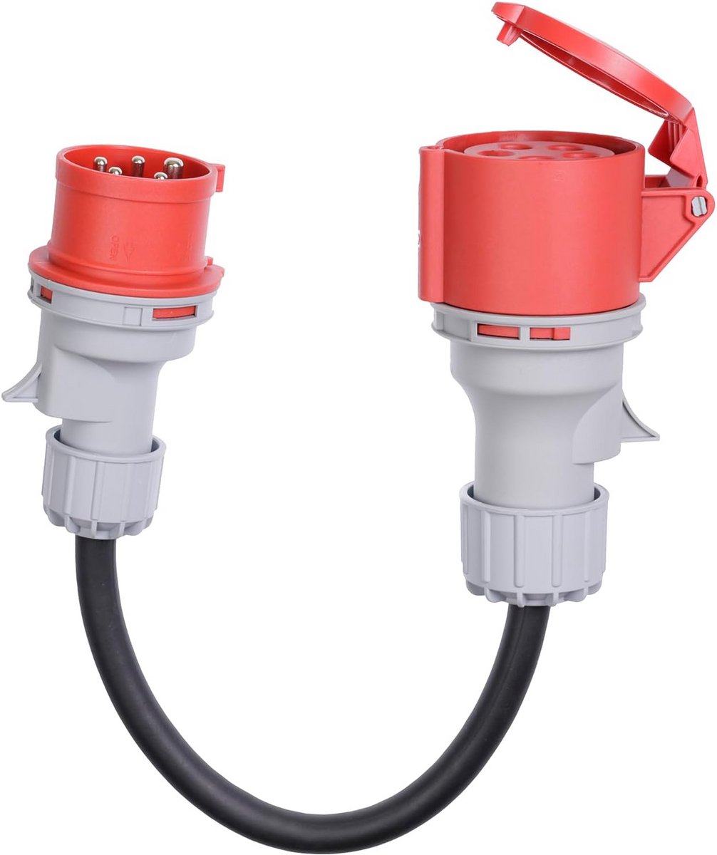 3-Fasen CEE Adapterkabel 16A naar 32A IP44 voor Industrieel en Buiten Gebruik