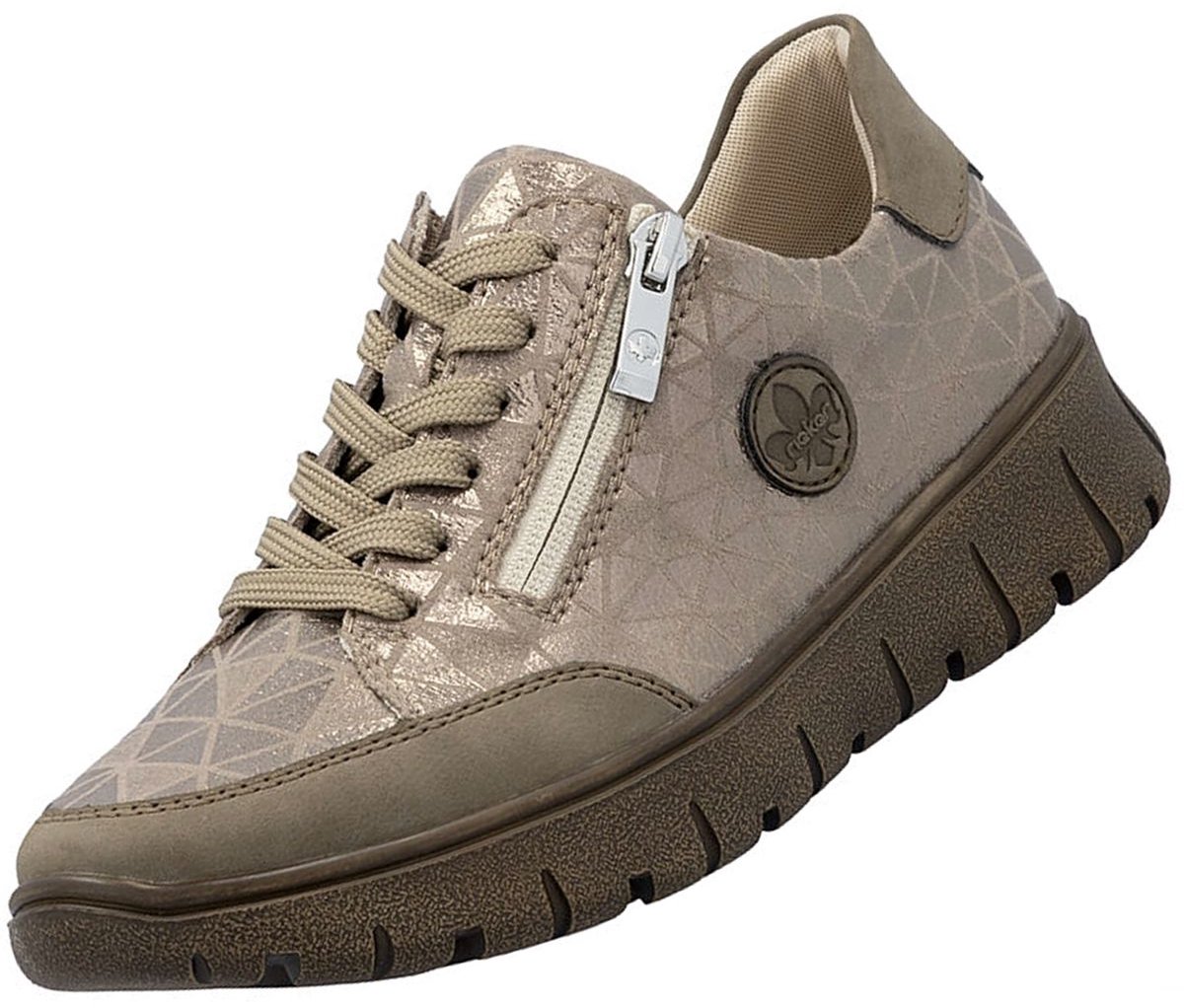 Rieker dames lage schoenen beige - Extra breed