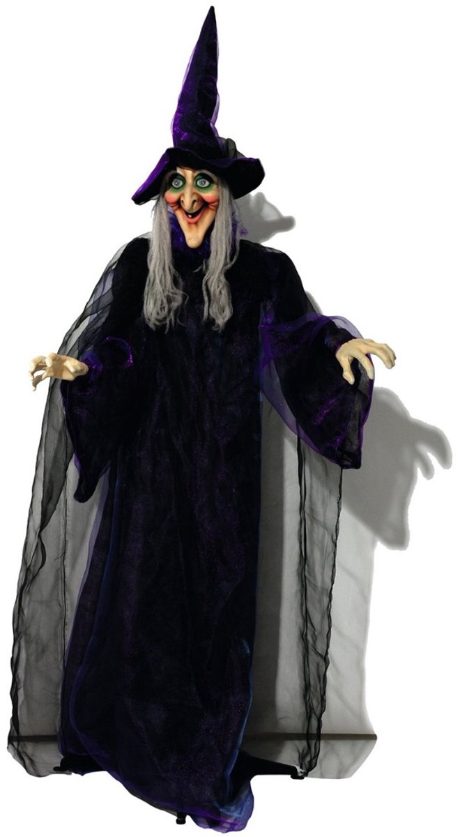 Europalms - Halloween - Decoratie - Versiering - Accesoires - figuur heks animated 175cm
