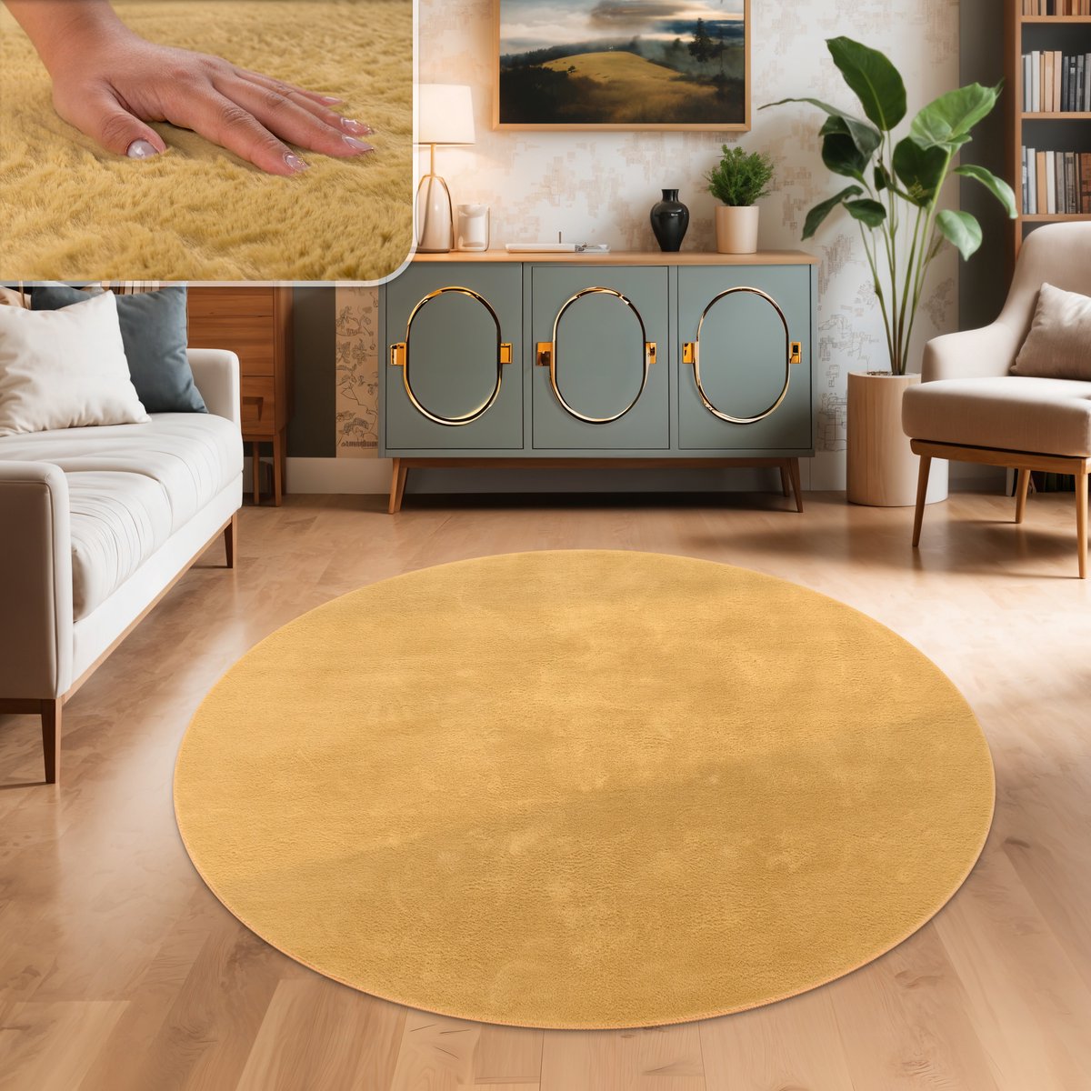 Paco Home Woonkamer tapijt kunstbont pluche hoogpolig shaggy zacht verkrijgbaar in verschillende kleuren 160 cm Rund