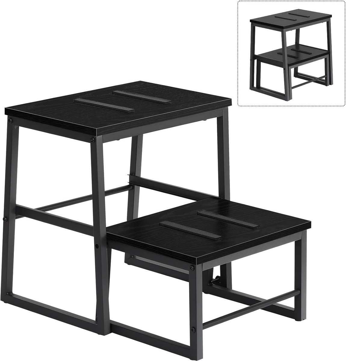 Stevige 2-in-1 Trapkruk met Houten Plank voor Volwassenen en Kinderen - Hoogtehulp