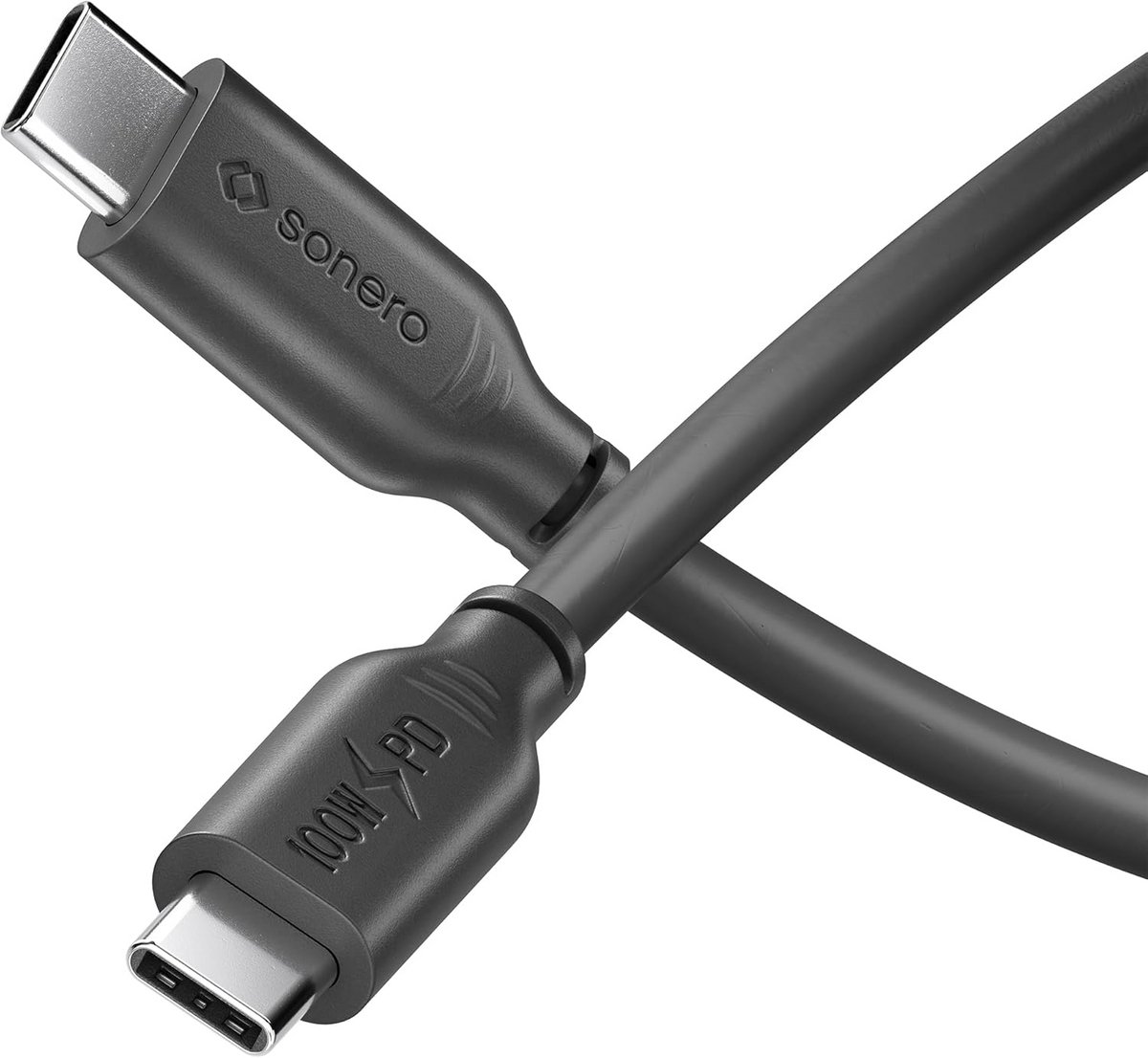 USB-C naar USB-C Kabel 100W PD Snelladen 1.0m Zwart - Supersnelle Oplaadkabel Type C