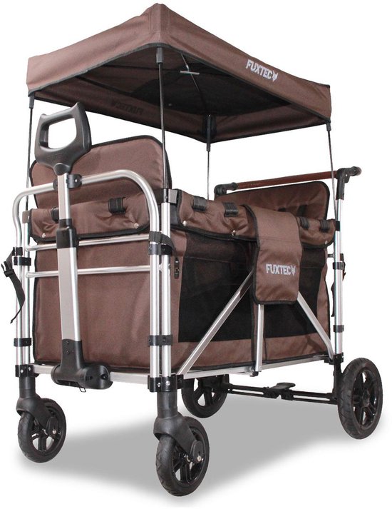 FUXTEC Bolderkar FX-CTXL900 - Opvouwbaar - bruin - nu voor maximaal 4 kinderen