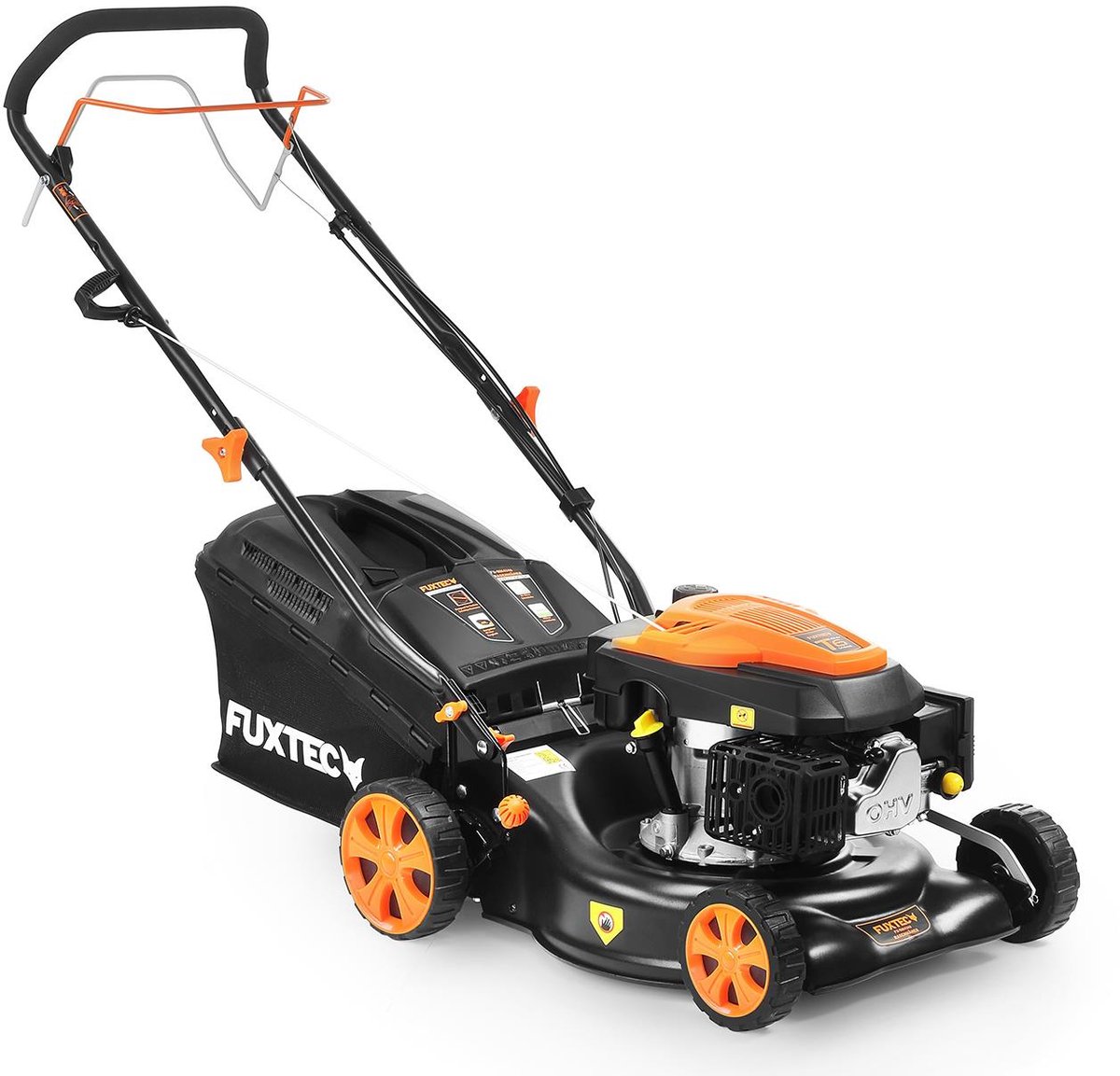 FUXTEC Grasmaaier Benzine - 43cm - Zelfrijdend / Zelftrekkend / Achterwielaandrijving - Mulchfunctie - Opvangbak 40L - FX-RM4346
