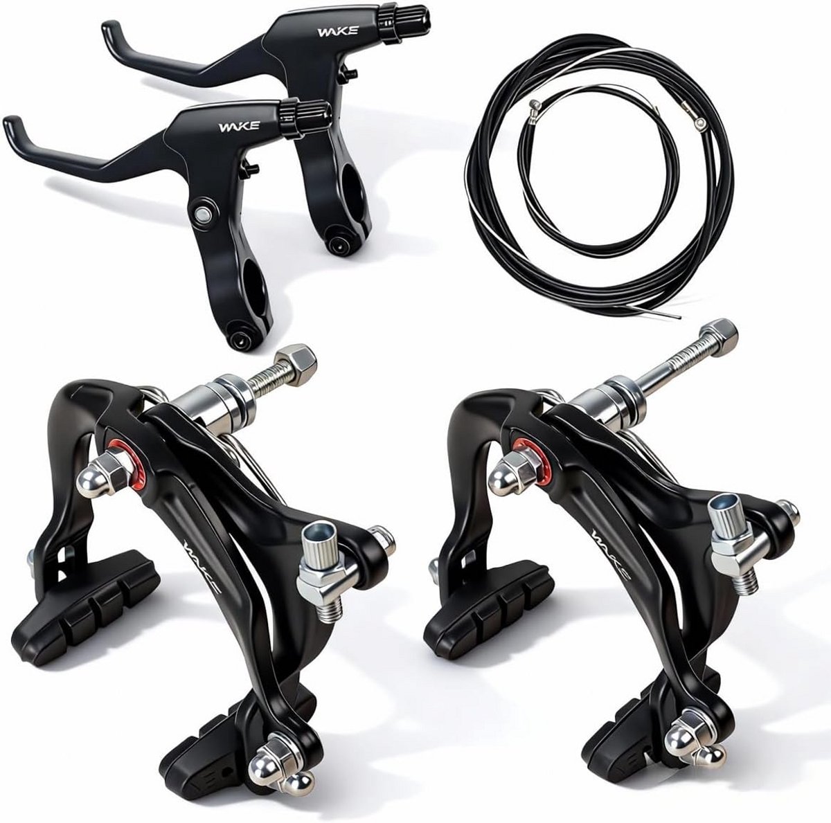 Complete set C-type fietsremmen voor en achter met hendels en kabels