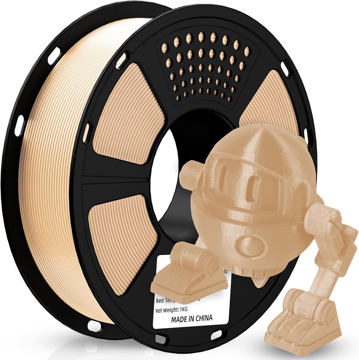 PLA Filament 1,75 mm voor 3D-printer Zand Goud 1 kg Glanzend Oppervlak