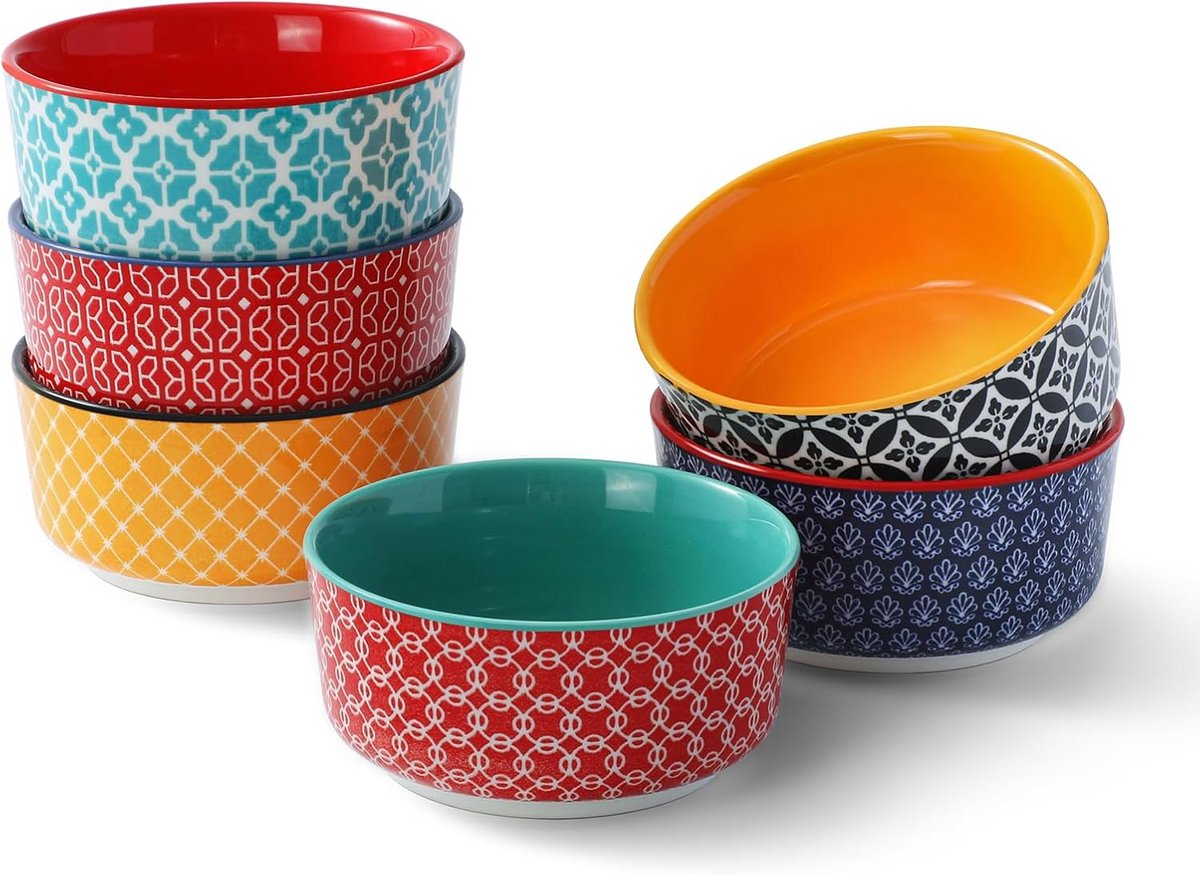 Creme Brulee Schaaltjes Set van 6 - Ovenvaste Mini Porseleinen Ovenschaaltjes