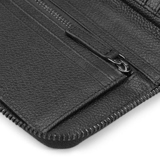Portefeuille en cuir noir avec blocage RFID Lauri