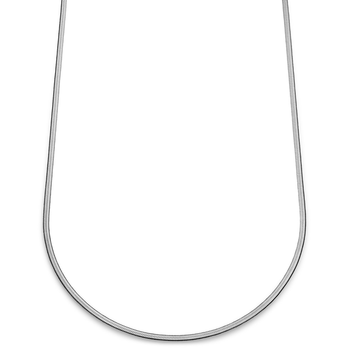 Argentia | 925s | 4 mm Gerhodineerde Sterling Zilveren Ketting met Visgraatschakels