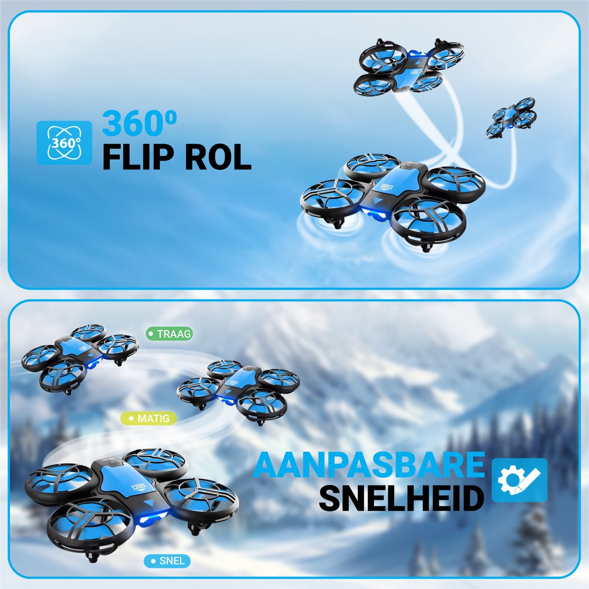 HAWX V8 Drone - Drone met 4K Camera - Mini drone - Voor Kinderen/Volwassenen - Drones - Tot 90 Minuten Vliegen - Incl. 3 Batterijen, Opbergtas, Landing Pad — afbeelding 7