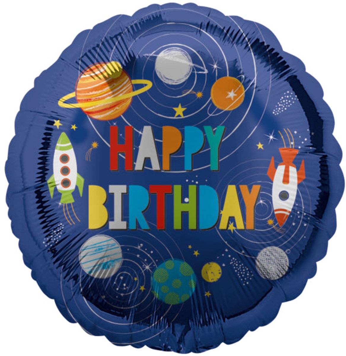 Gefeliciteerd met je verjaardag Outer Space fólia lufi 43 cm