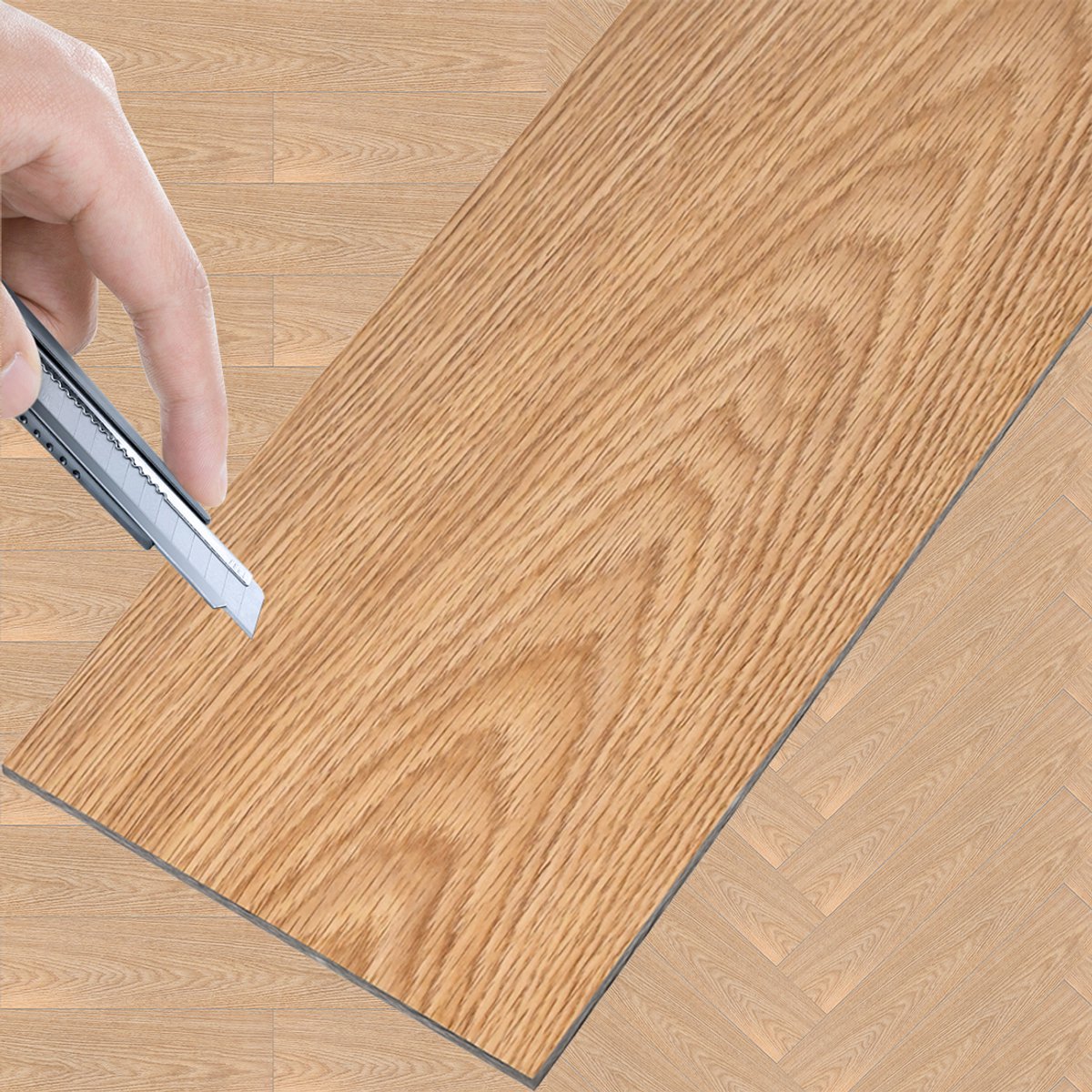 ACXIN 36 Stuks PVC Vinyl Vloer 5 m² Zelfklevend Vloerplanken Houtlook Keuken / Woonkamer / Balkon – Naturel hout
