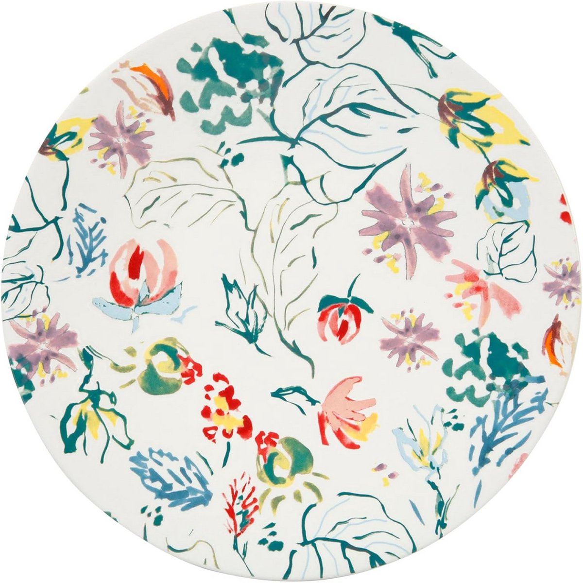 Dessertbord Ø 20,5 cm in Steengoed met Bloemenmotief - Meerkleurig