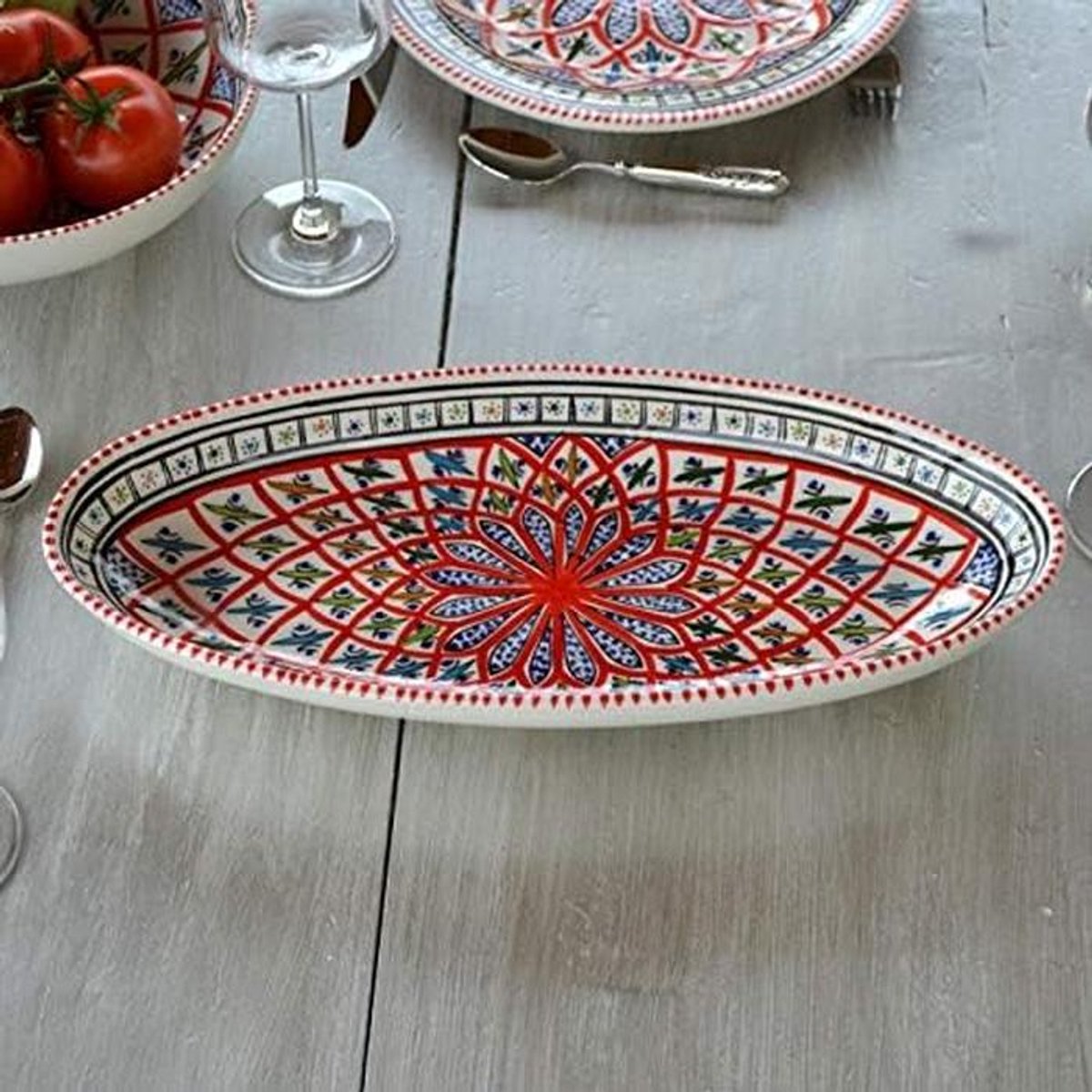Ovale Ovenschaal Rood Keramiek 24 cm